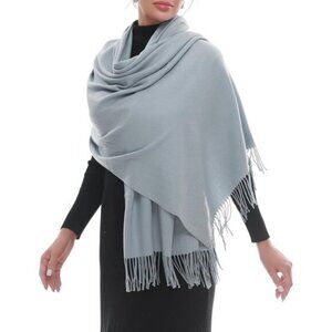 ⚡Women Dull Blue Pashmina Shawls Evening Dress Bridesmaid Winter Warm Long Scarf